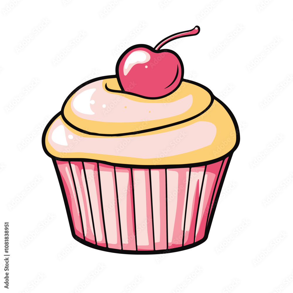Cupcake icon, vector illustration with a white background Cupcake icon, vector illustration with a white background