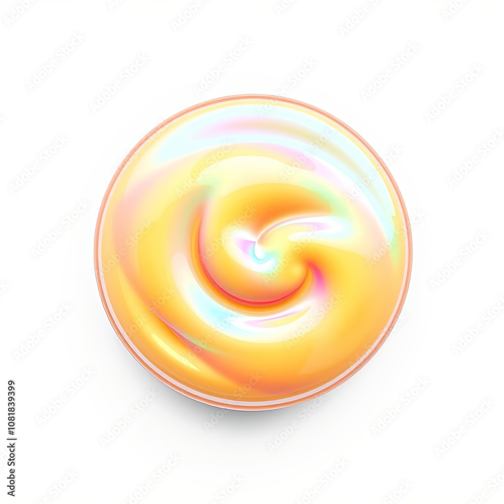 3D Nut Sauce Symbol with Iridescent Glitch Effect on White Background 3D Nut Sauce Symbol with Iridescent Glitch Effect on White Background