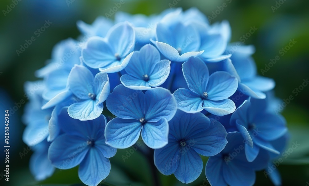 Delicate blue hydrangea flowers blooming beautifully Delicate blue hydrangea flowers blooming beautifully