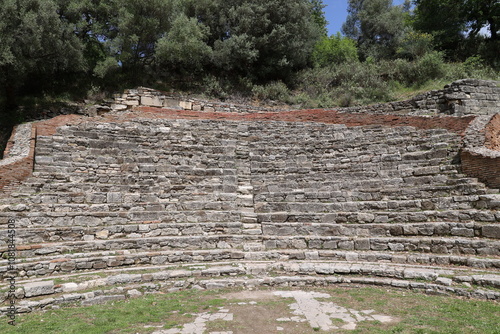 Ancient ruins of the Odeon in the Greek ruined city of Apollonia, Albania  photo