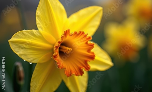 Vibrant yellow daffodil in bloom