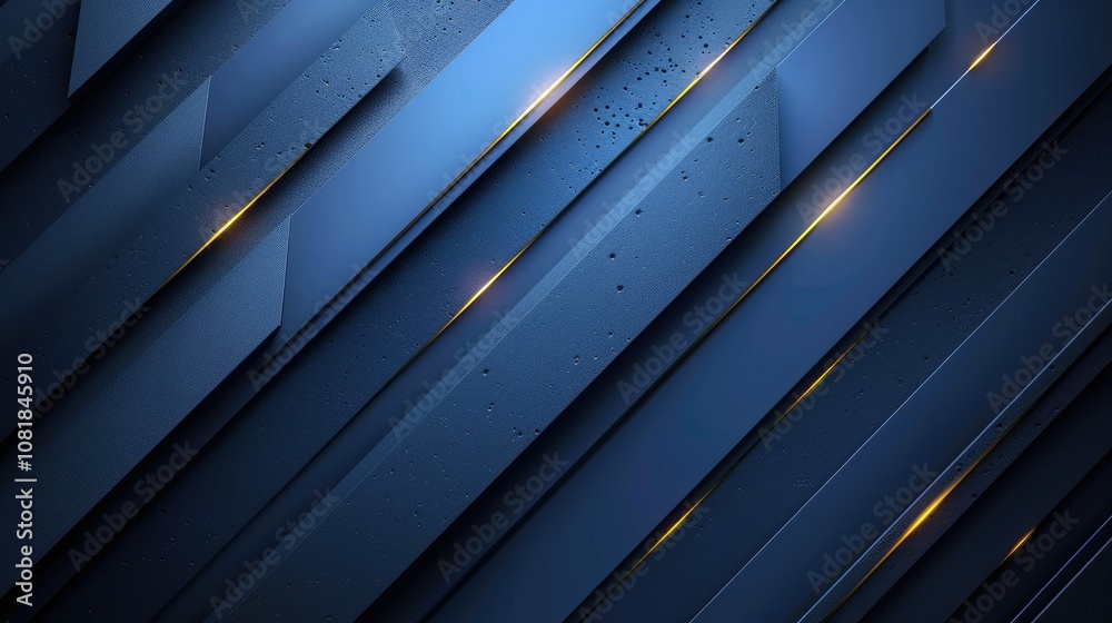 Abstract geometric background with diagonal lines, dark blue and gold accents, textured.