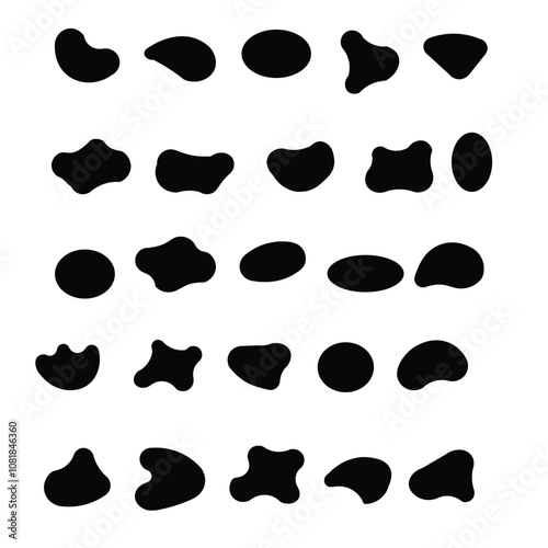 Blob shape organic vector illustration set