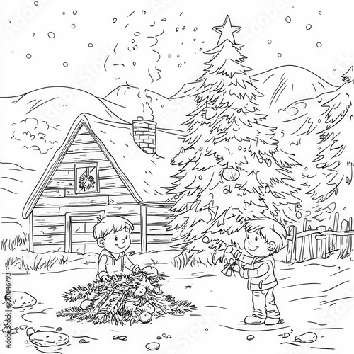 A Christmas tree farm with ...