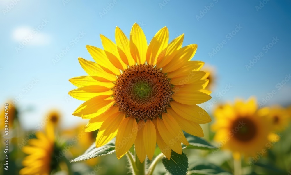 Vibrant sunflower in bright sunlight Vibrant sunflower in bright sunlight