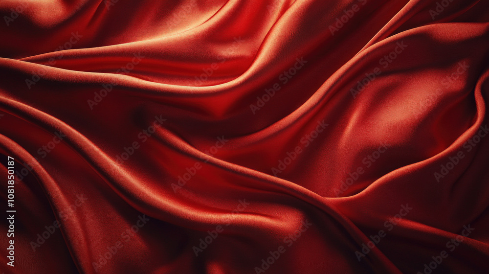 Crimson Silky Background With Rich, Flowing Waves That Shimmer Slightly, Giving Off A Romantic And Rich Ambiance Crimson Silky Background With Rich, Flowing Waves That Shimmer Slightly, Giving Off A Romantic And Rich Ambiance