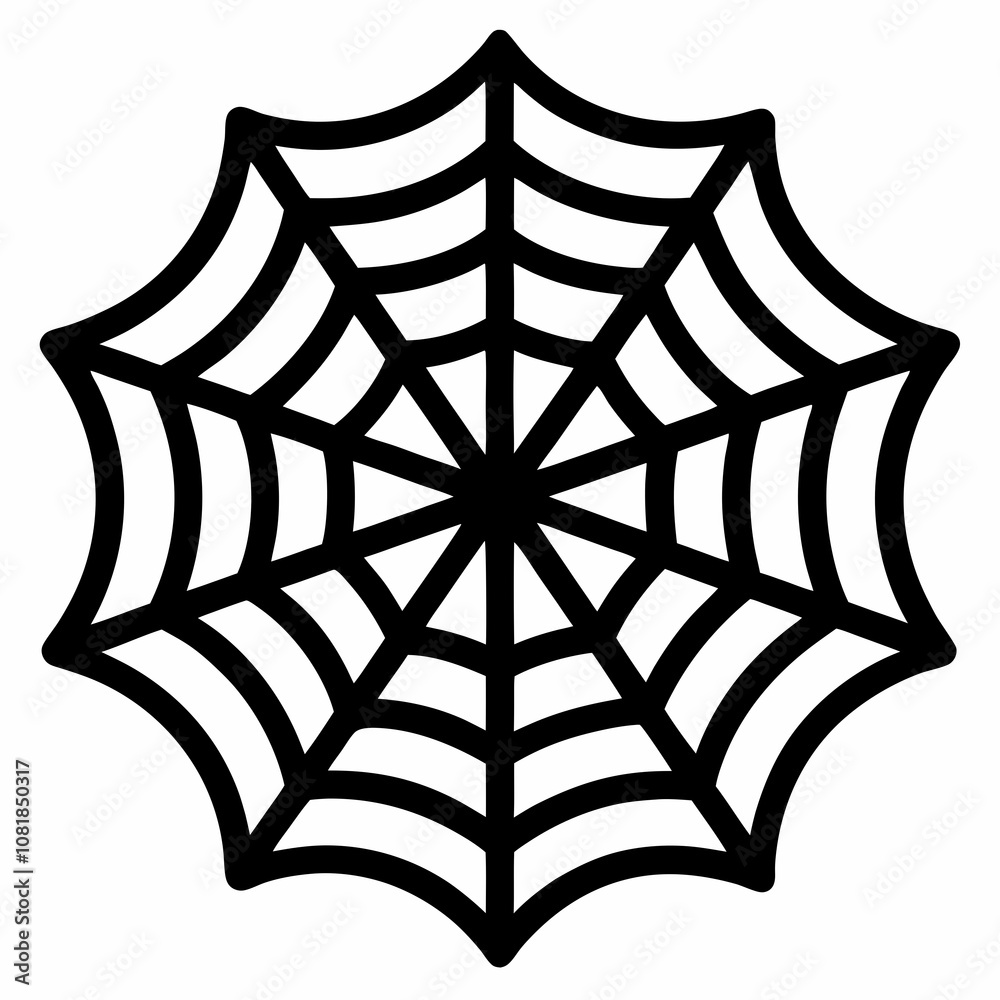 Obraz premium Spider web vector illustration with white background