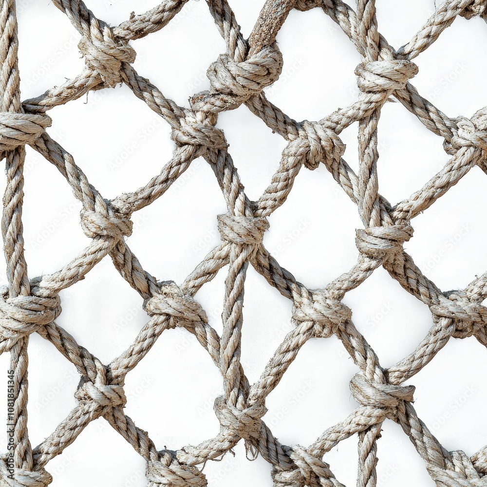 Interwoven rope knots on white background. Interwoven rope knots on white background.