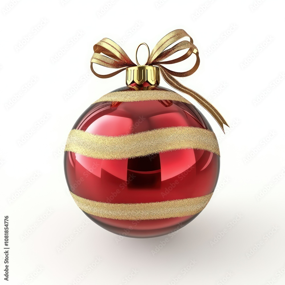 close-up of a festive red Christmas ornament close-up of a festive red Christmas ornament