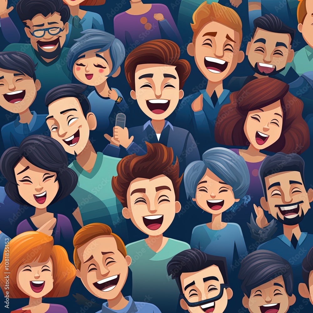 World Laughter Day Abstract Pattern with Joyful Smiles World Laughter Day Abstract Pattern with Joyful Smiles