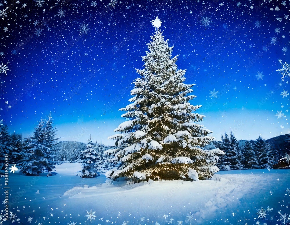 Christmas tree in snow Christmas tree in snow