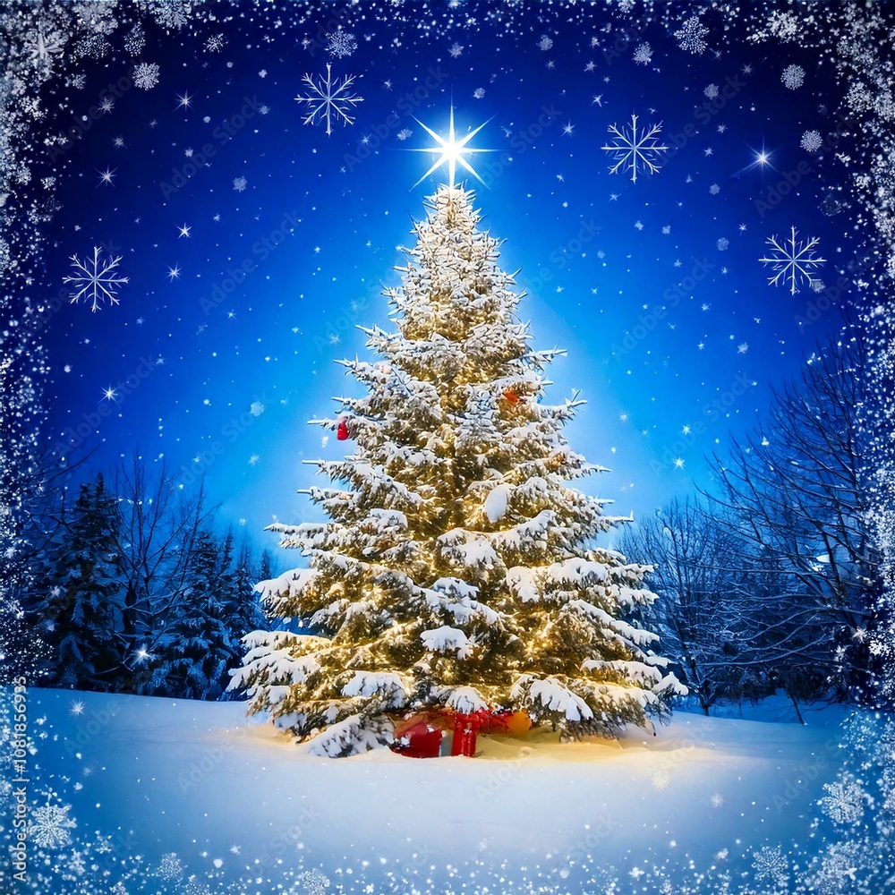 Christmas tree in snow Christmas tree in snow