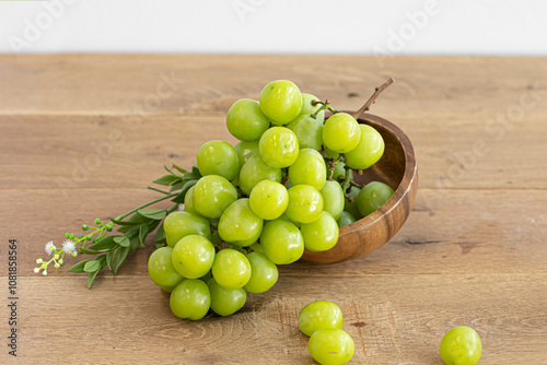 Shine Muscat Grape with on white background.