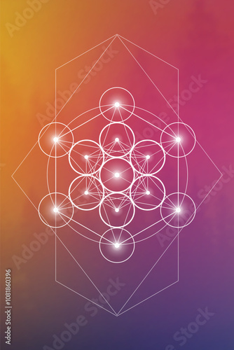 Sacred geometry merkabah vector illustration. Esoteric Energy Elements in Futuristic Design related to Tarot, Alchemy and Astrology