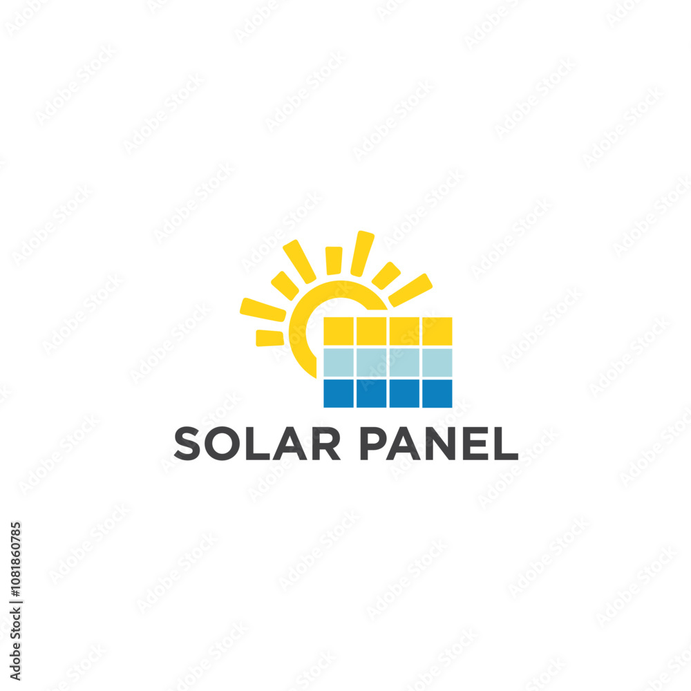 Fototapeta premium Solar Panel Logo Design Simple