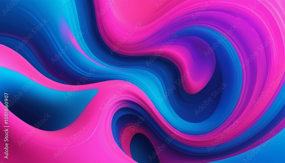 Abstract neon fluid background in vibrant pink and blue curves Abstract neon fluid background in vibrant pink and blue curves