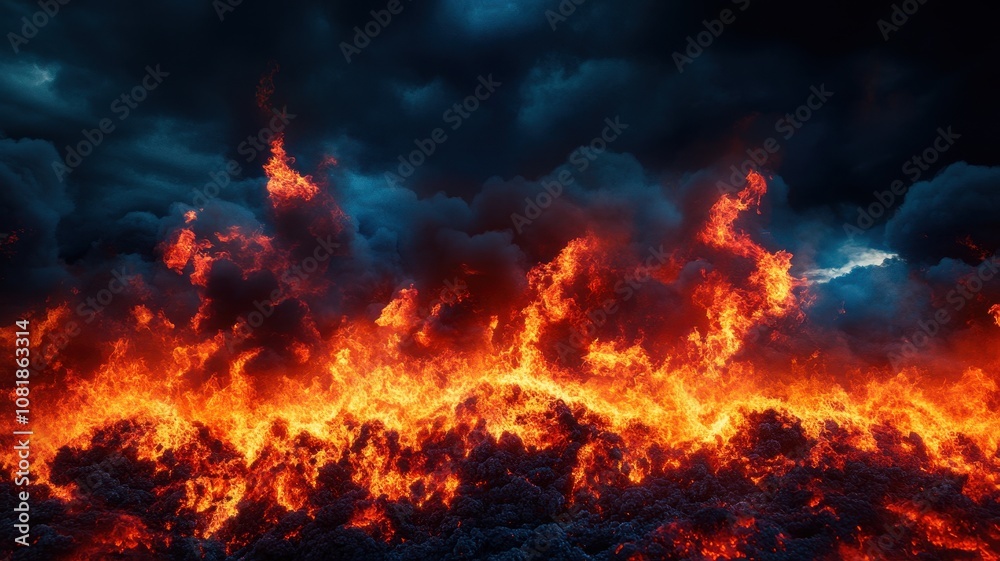 Inferno of flames and controlled chaos in a vibrant dance of fire and heat, captivating and mesmerizing.