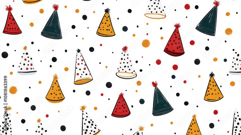 Colorful party hats on a festive background. Colorful party hats on a festive background.