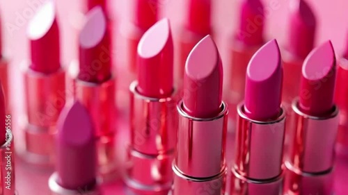 pink lipstick in a row