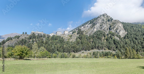 Forte Fenestrelle fortification in Valchisone valley, from Chambons, Italy photo