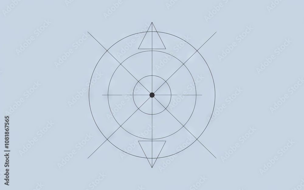 Fototapeta premium Centered geometric design. Abstract art depicting focus, precision, and target achievement. Clean lines symbolize accuracy.