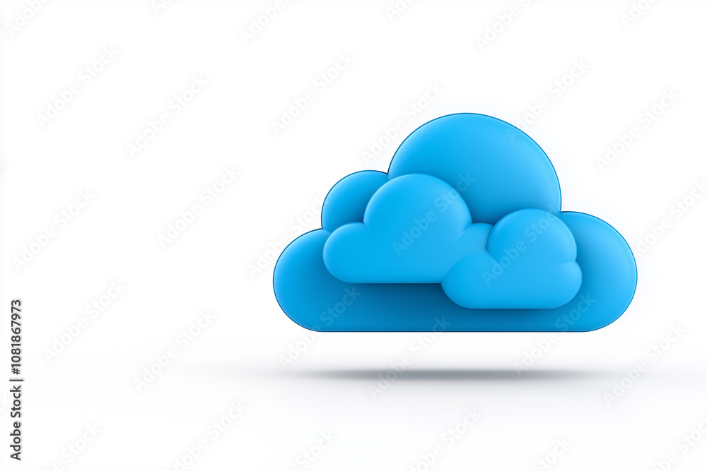 futuristic data cloud, tech symbol, glowing particles, cyber blue tones, isolated on white background futuristic data cloud, tech symbol, glowing particles, cyber blue tones, isolated on white background
