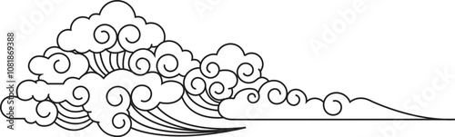 Isolated oriental line cloud