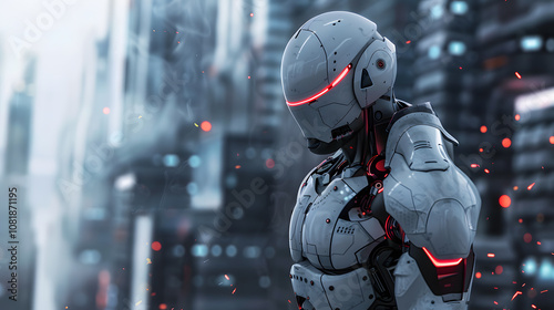 Photo capturing an android cybernetic human