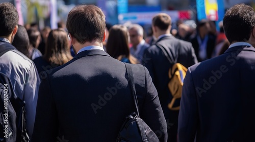 Job seekers actively engaging with recruiters at a bustling career fair, showcasing determination and eagerness in their pursuit of professional opportunities.