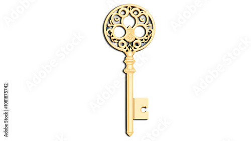 Wallpaper Mural Cut-out of a vintage key with intricate design, symbolizing mystery and discovery Torontodigital.ca