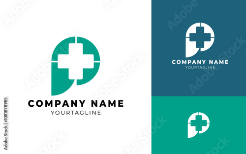 P letter medical logo. P letter logo. medical logo
