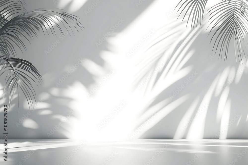 white empty room with shadow plant on white wall, empty white marble stone counter table top with shadow , white stucco cement luxury wall for product display presentation white empty room with shadow plant on white wall, empty white marble stone counter table top with shadow , white stucco cement luxury wall for product display presentation