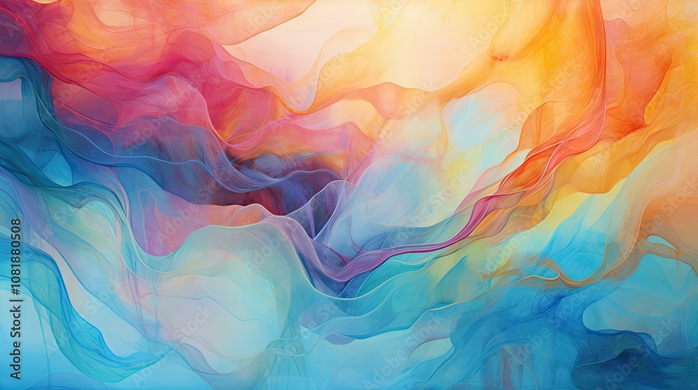 Abstract swirls of colorful paint on canvas Abstract swirls of colorful paint on canvas
