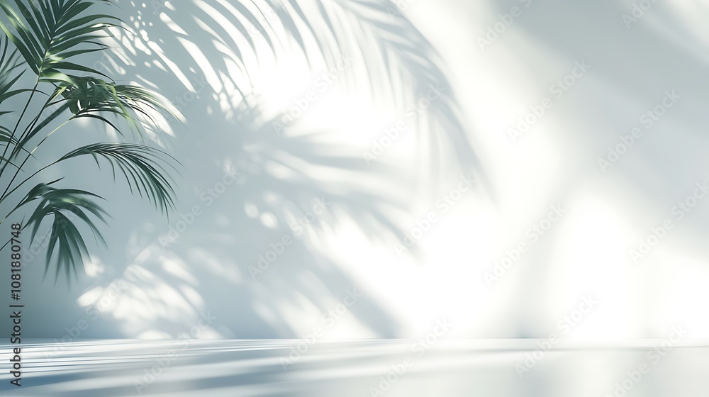 white empty room with shadow plant on white wall, empty white marble stone counter table top with shadow , white stucco cement luxury wall for product display presentation white empty room with shadow plant on white wall, empty white marble stone counter table top with shadow , white stucco cement luxury wall for product display presentation