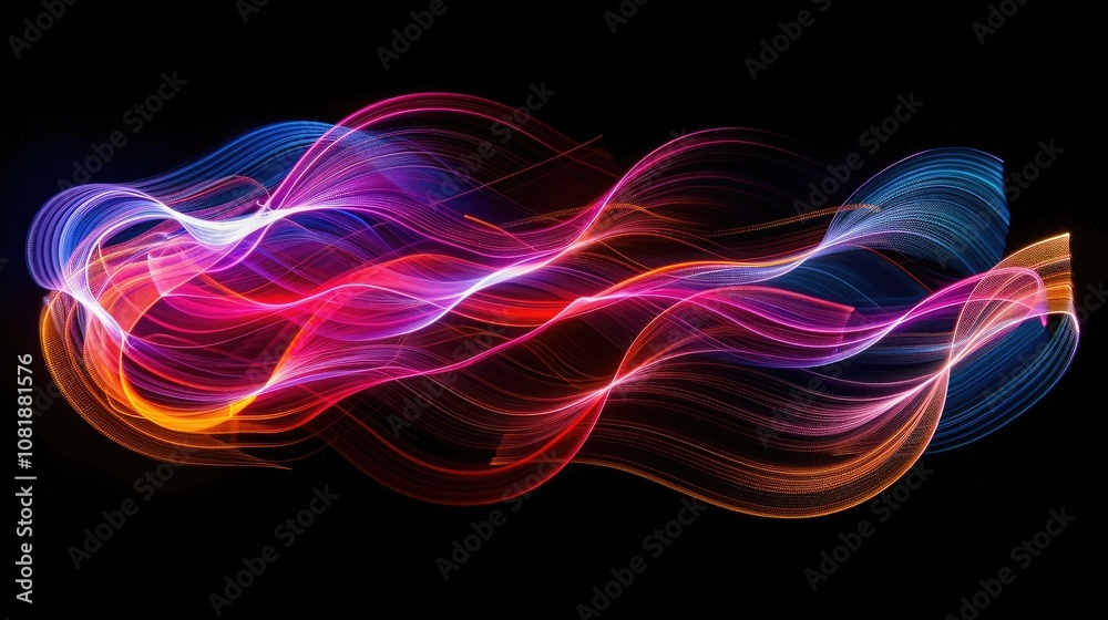 Abstract spectrum of light painting streaks on black background Abstract spectrum of light painting streaks on black background