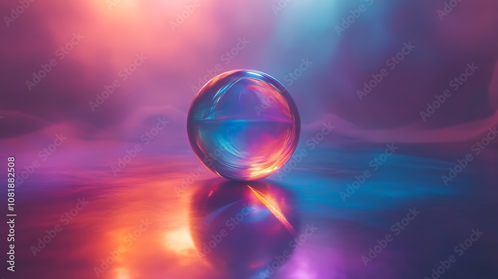 Soft rainbow light glowing around a crystal ball on a dark table, colorful reflections dancing on the surface, serene and mystical atmosphere, photorealistic clarity, vivid colors, Soft rainbow light glowing around a crystal ball on a dark table, colorful reflections dancing on the surface, serene and mystical atmosphere, photorealistic clarity, vivid colors,