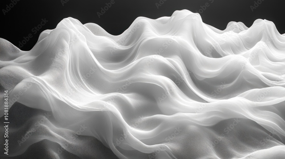 Obraz premium Abstract Draped White Fabric: A Study in Light and Shadow