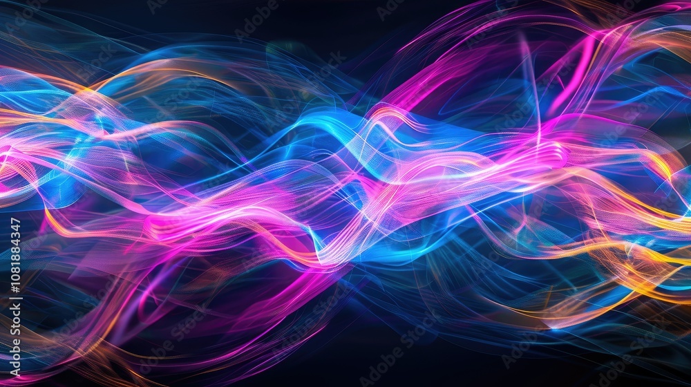 Abstract spectrum of light painting streaks on black background Abstract spectrum of light painting streaks on black background