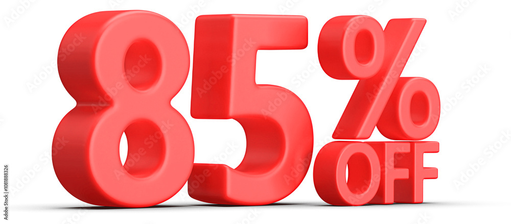 85 Percent Off Discount Red Number 3D Render 85 Percent Off Discount Red Number 3D Render