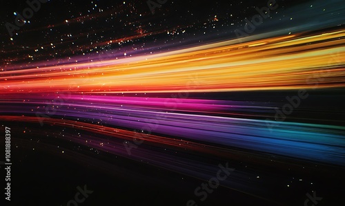 vhs vlog grainy video of dark sky with streaks of light, glitch art on dark background, film texture scratch, dust and light , copy space.