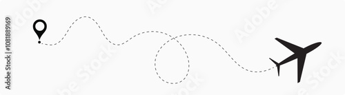 Transport dot paths lines traces tourism design vector illustration. EPS 10