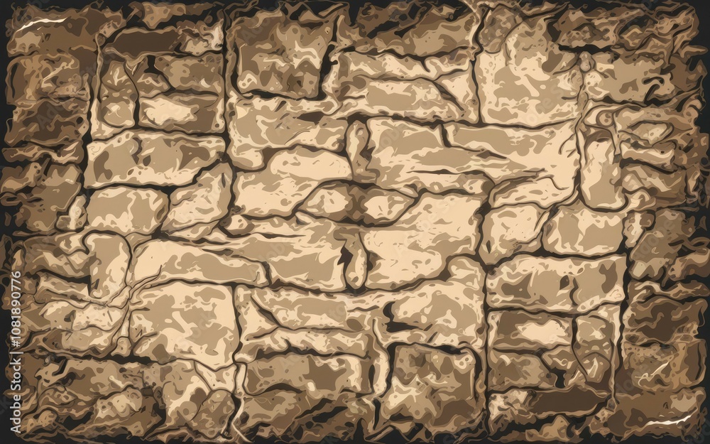 Aged stone wall texture. Rustic brown stone wall background evoking antiquity and resilience. Perfect for aged, vintage, or historical designs. Aged stone wall texture. Rustic brown stone wall background evoking antiquity and resilience. Perfect for aged, vintage, or historical designs.