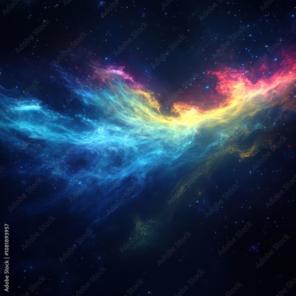 Obraz premium The blue star nebula appears as a small of pale blue flame