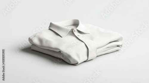 Crisp 3D folded shirt with realistic fabric texture, displayed on a light grey background