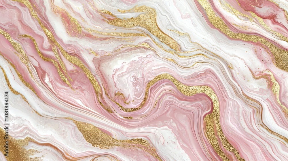 Abstract marble pattern in soft pink, white, and gold tones with swirling lines and glitter accents, creating a luxurious and feminine design. AI generative. Abstract marble pattern in soft pink, white, and gold tones with swirling lines and glitter accents, creating a luxurious and feminine design. AI generative.