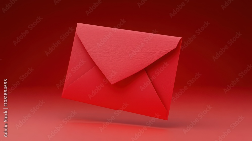 A floating red envelope against a gradient background. A floating red envelope against a gradient background.