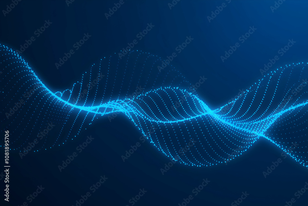 Flowing blue lines of glowing dots, creating futuristic, fluid movement Flowing blue lines of glowing dots, creating futuristic, fluid movement