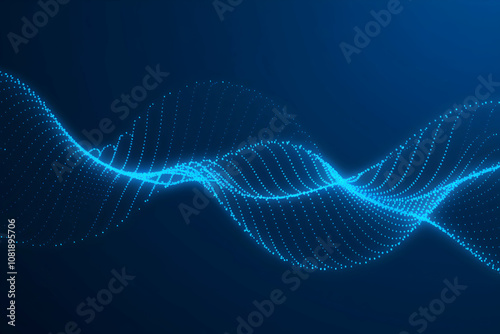 Flowing blue lines of glowing dots, creating futuristic, fluid movement