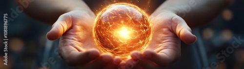 Glowing Sphere in Hands Rad...