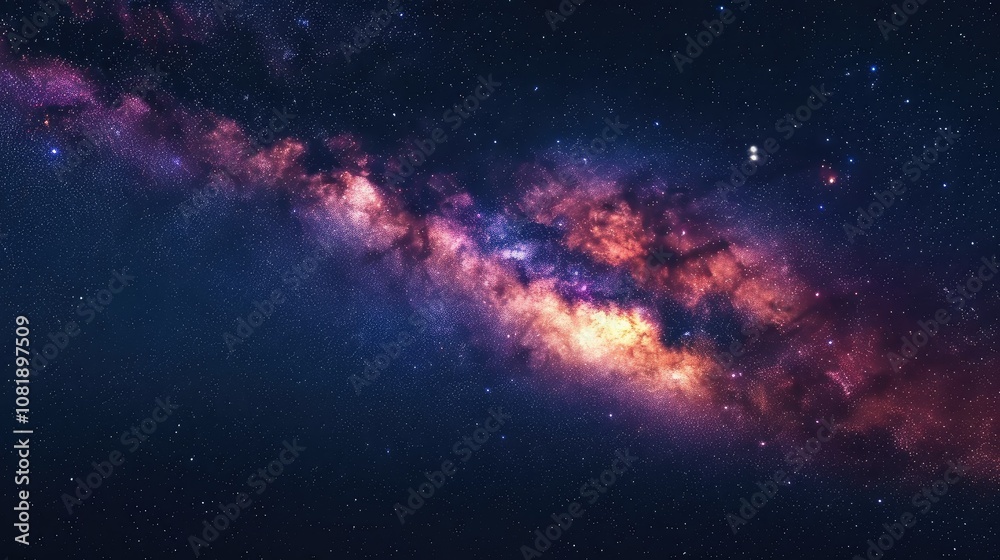 Colorful milkyway galaxy night stars landscape Colorful milkyway galaxy night stars landscape